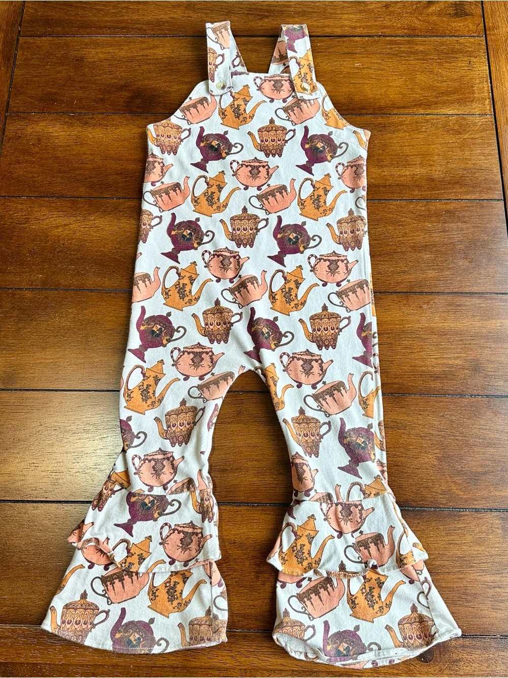Kate Quinn Vintage Look Teapot Flared Bell Bottom Overalls | Size 2T